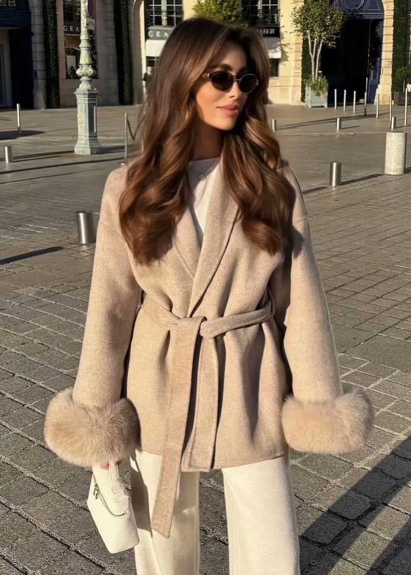 Sabrina Abrigo de lana - Champiñón