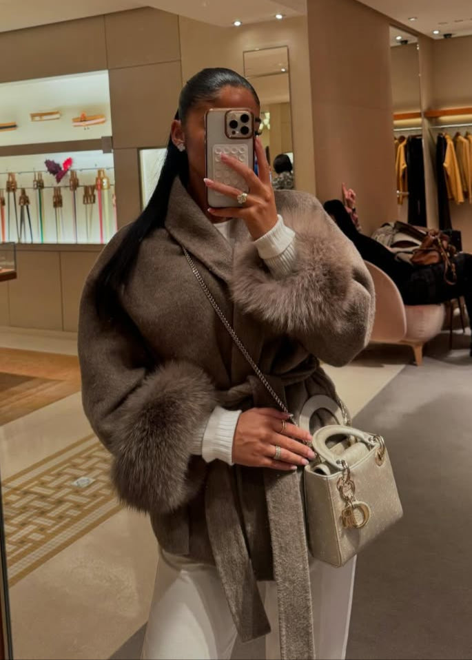 Sabrina Abrigo de lana - Champiñón