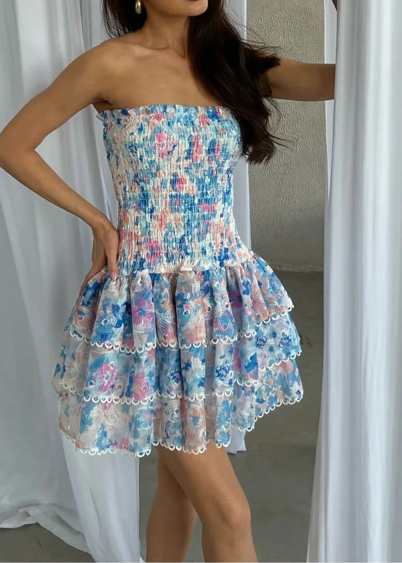 Emma Vestido - Azul Floral