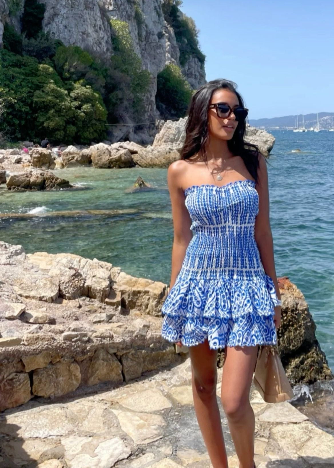 Chérie Vestido - Azul Bordado