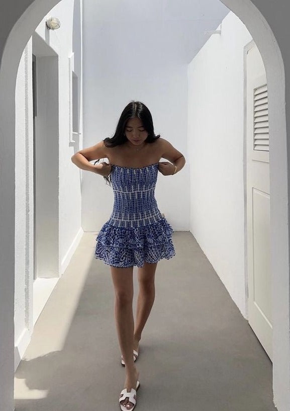 Chérie Vestido - Azul Bordado