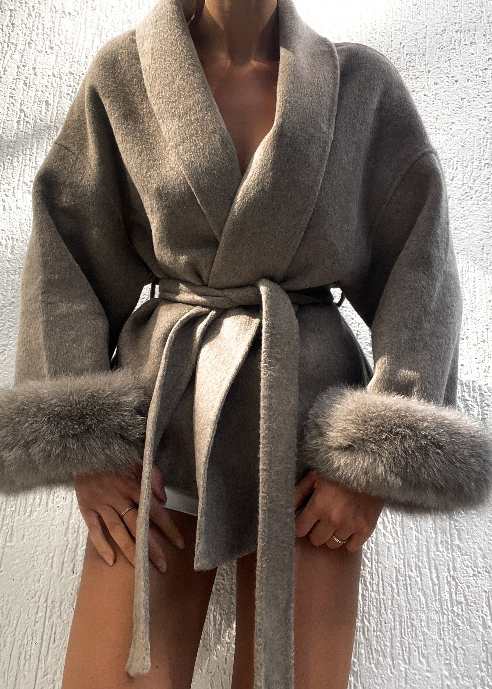 Sabrina Abrigo de lana - Champiñón