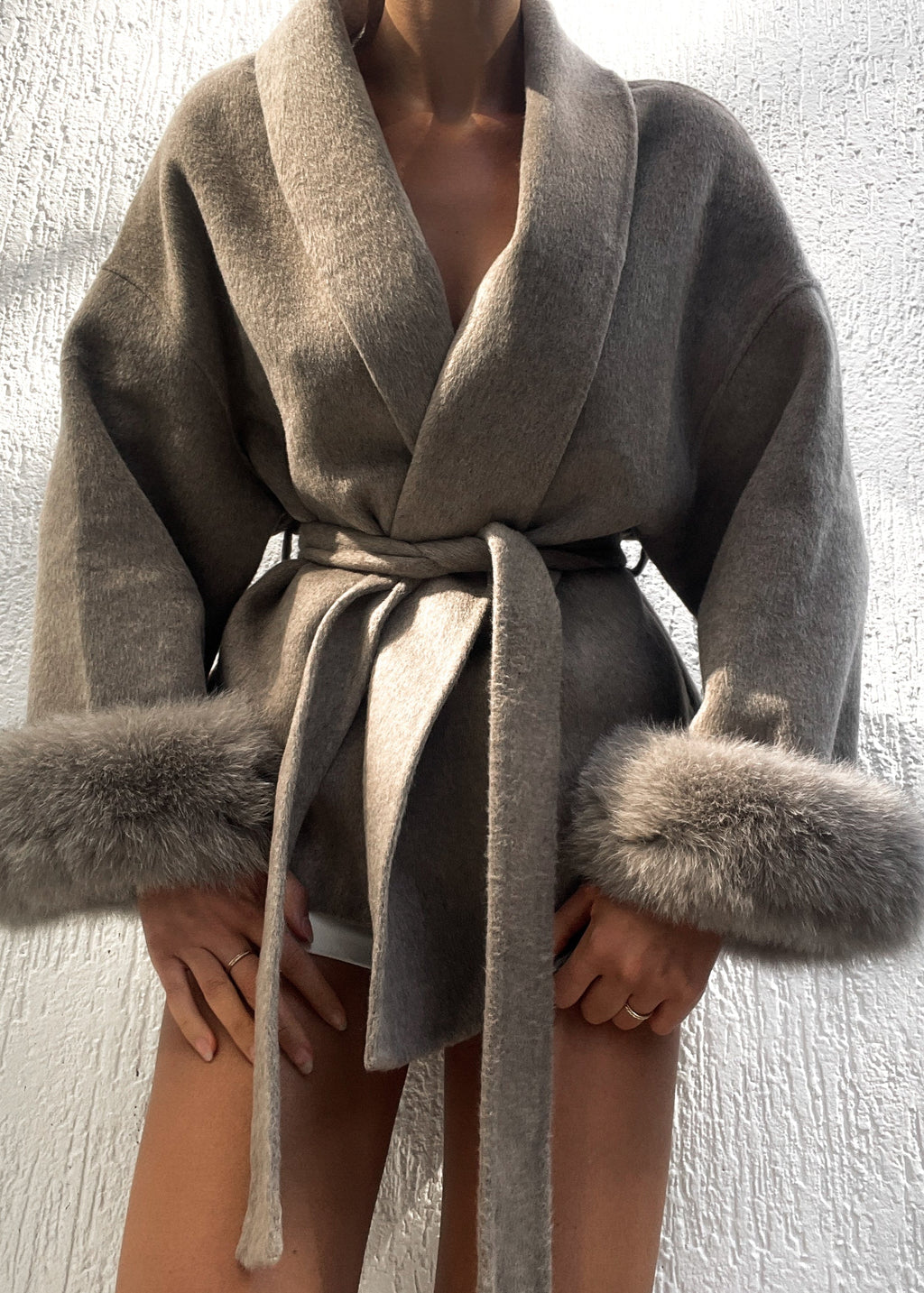 Sabrina Abrigo de lana - Champiñón