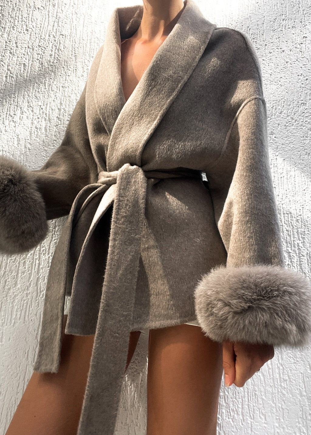 Sabrina Abrigo de lana - Champiñón