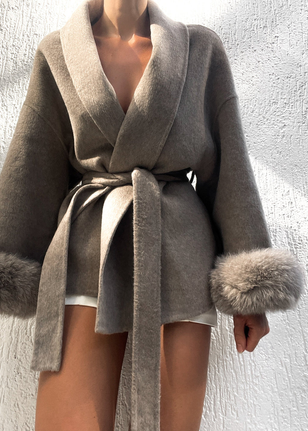 Sabrina Abrigo de lana - Champiñón