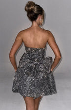 Alicia Vestido Mini- Gris Brilante