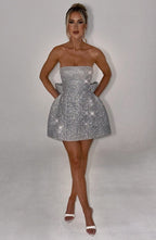 Alicia Vestido Mini - Plata Brillante