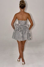 Alicia Vestido Mini - Plata Brillante