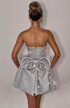 Alicia Vestido Mini - Plata Brillante