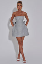 Alicia Vestido Mini - Plata Brillante