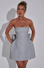 Alicia Vestido Mini - Plata Brillante