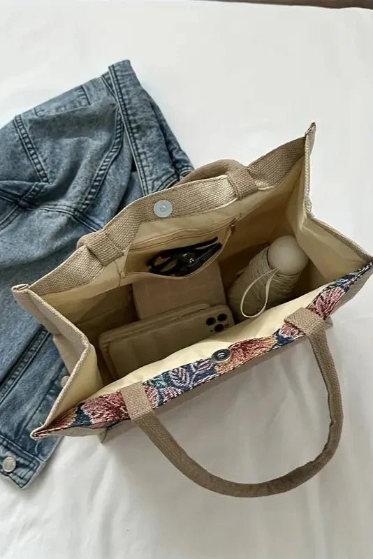 Bolsa de Yute Ecológica con Estampado Floral