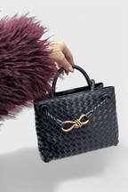 Bolsa Diaria Tejida en Color Índigo