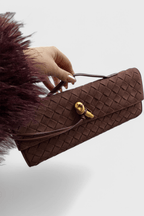 Bolso de Hombro Clásico de Ante Melanie