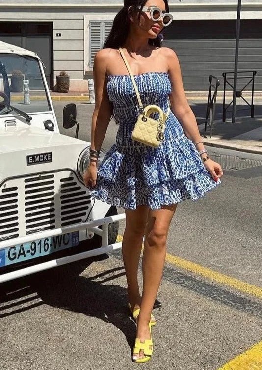 Chérie Vestido - Azul Bordado