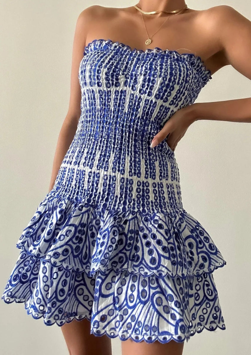 Chérie Vestido - Azul Bordado