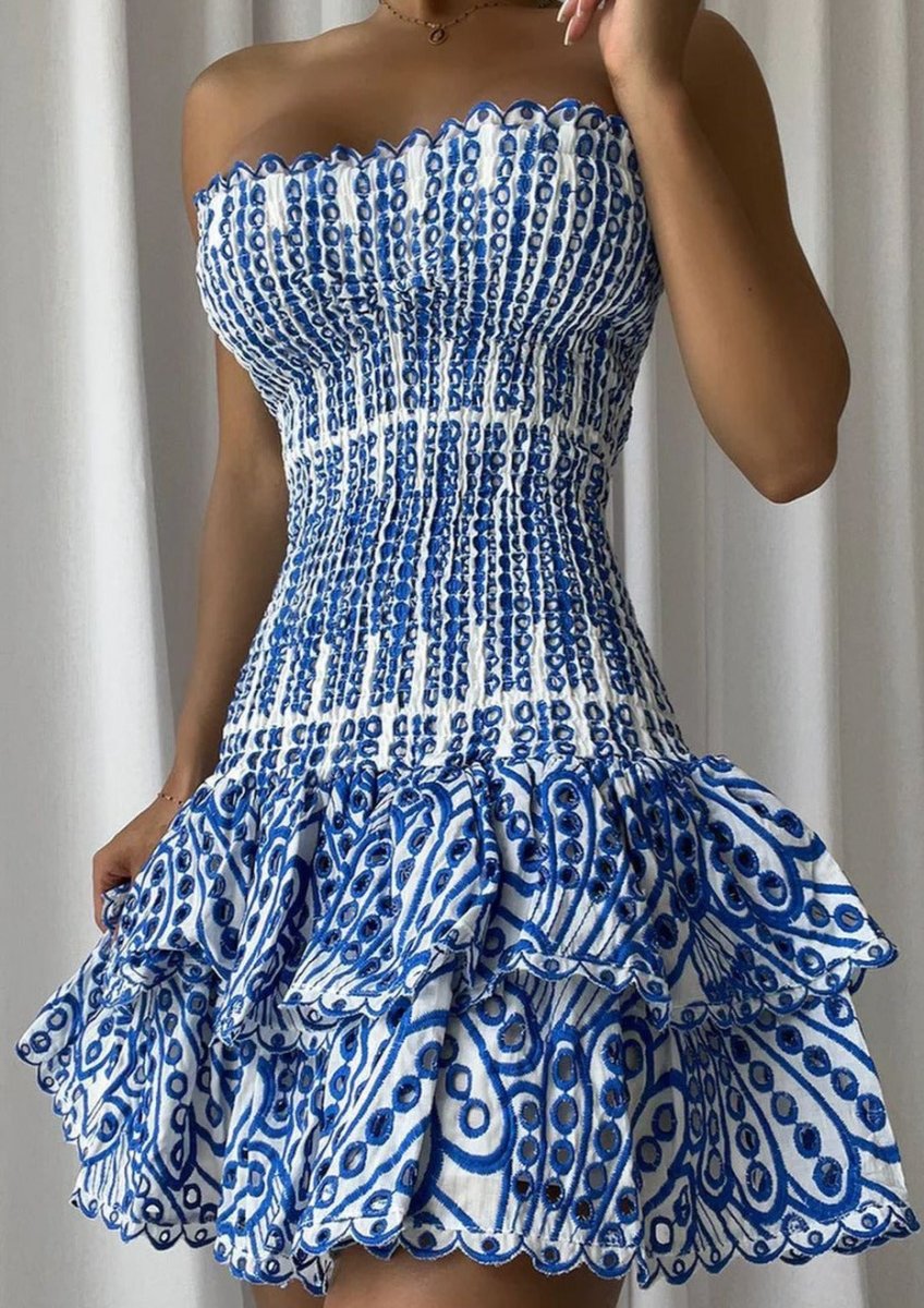 Chérie Vestido - Azul Bordado