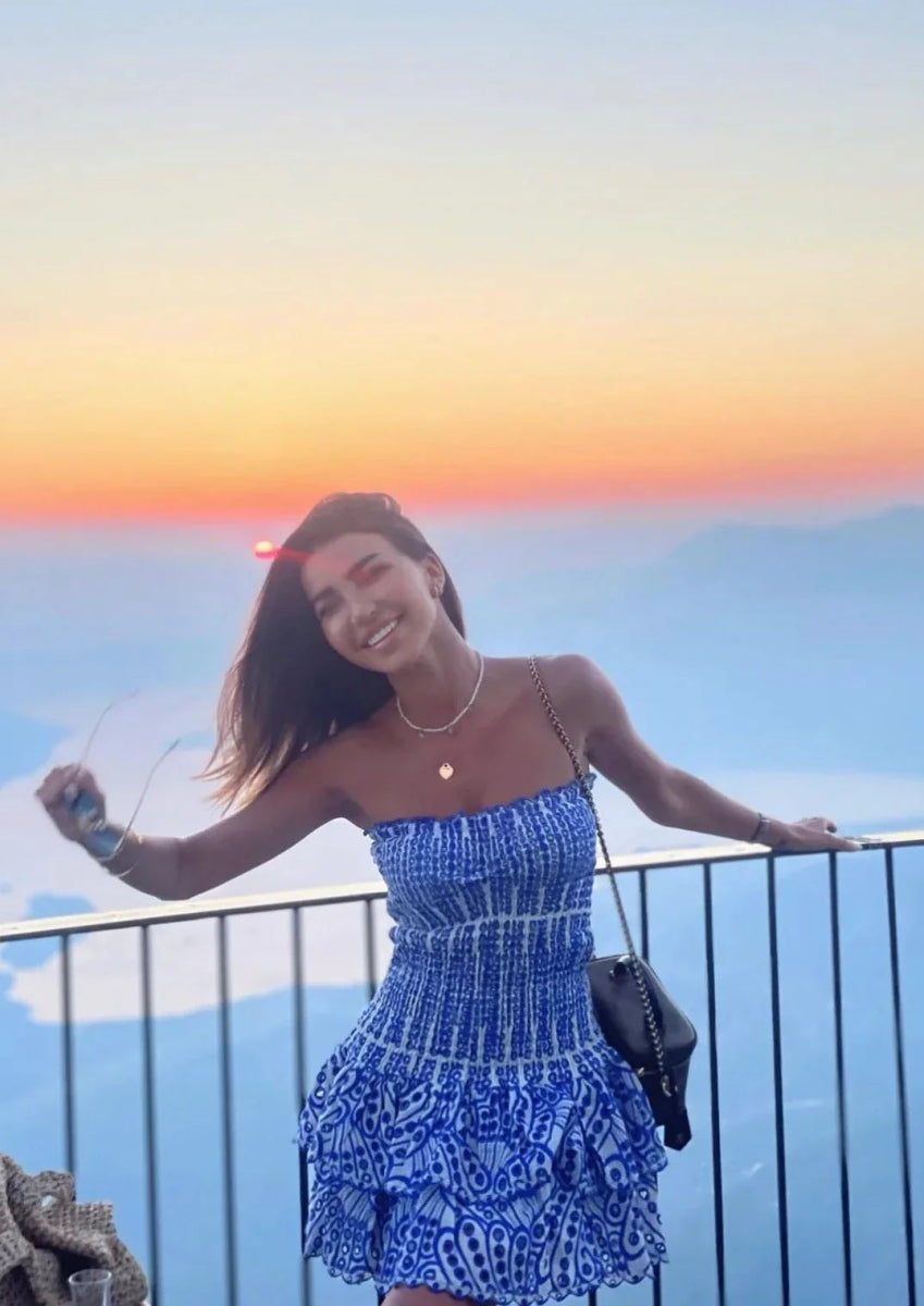 Chérie Vestido - Azul Bordado