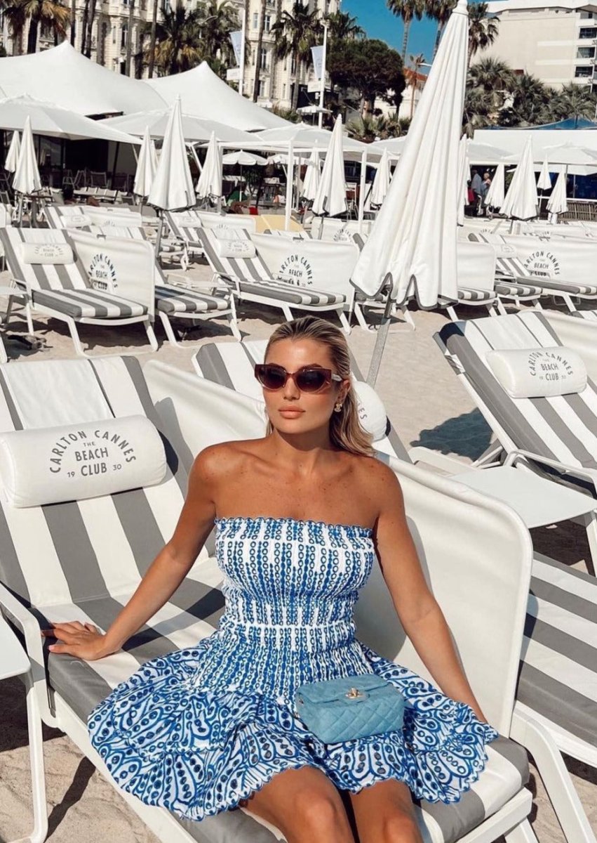 Chérie Vestido - Azul Bordado