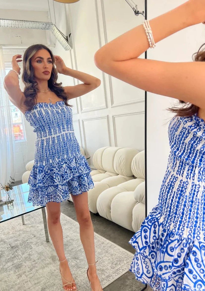 Chérie Vestido - Azul Bordado