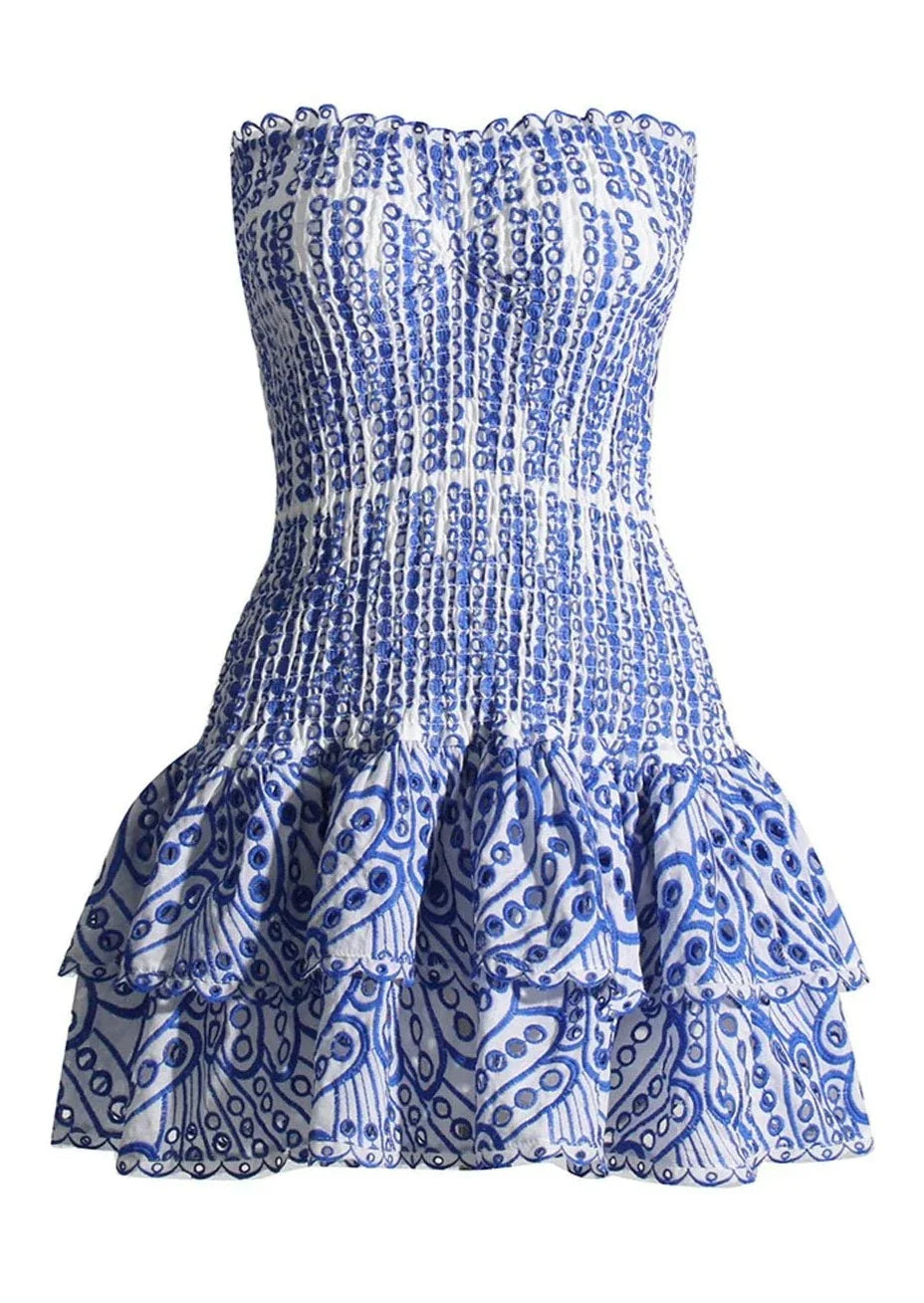 Chérie Vestido - Azul Bordado