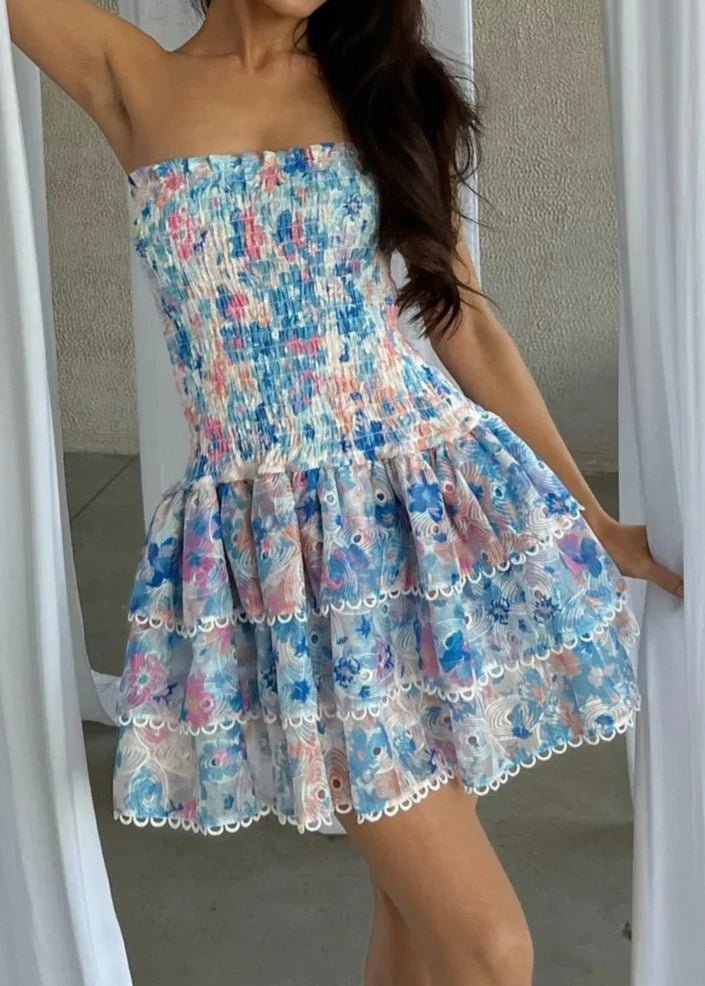 Emma Vestido - Azul Floral
