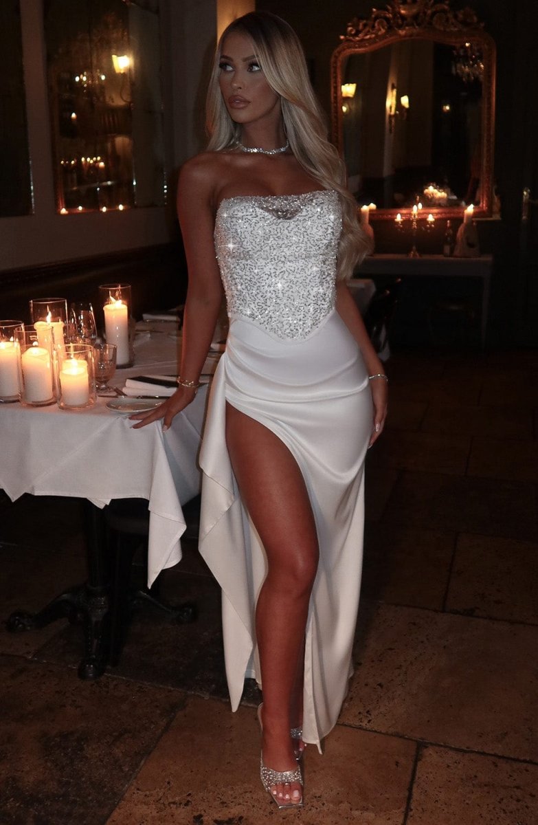 Éternel Vestido Largo -Marfil