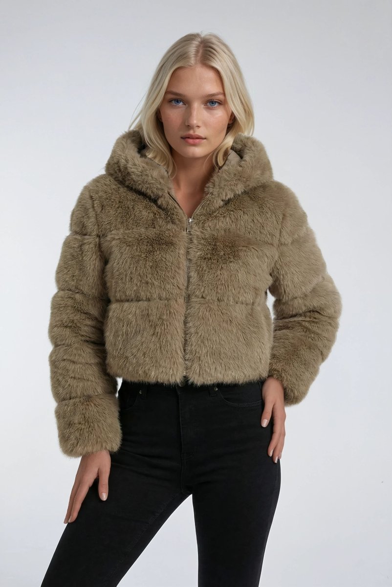 Fluffy Chaqueta de Invierno Corta