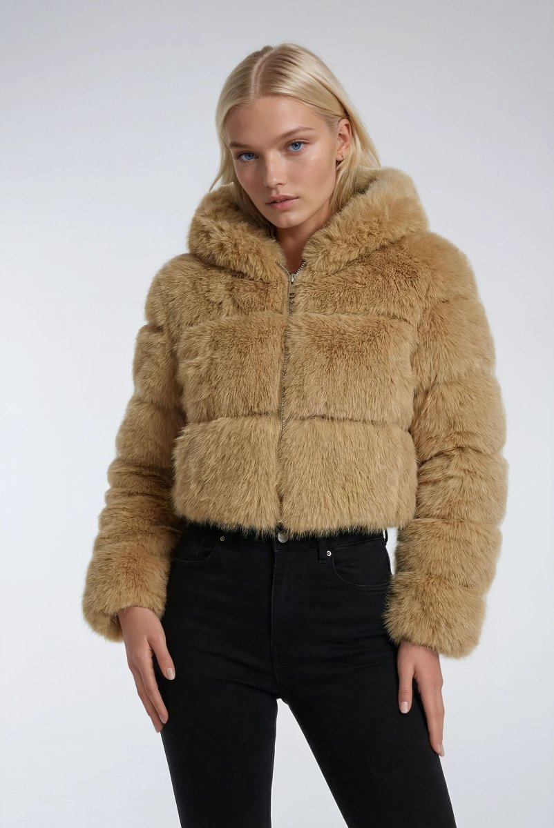 Fluffy Chaqueta de Invierno Corta