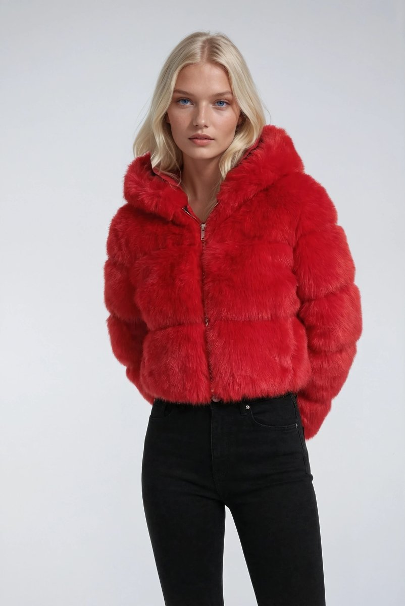 Fluffy Chaqueta de Invierno Corta