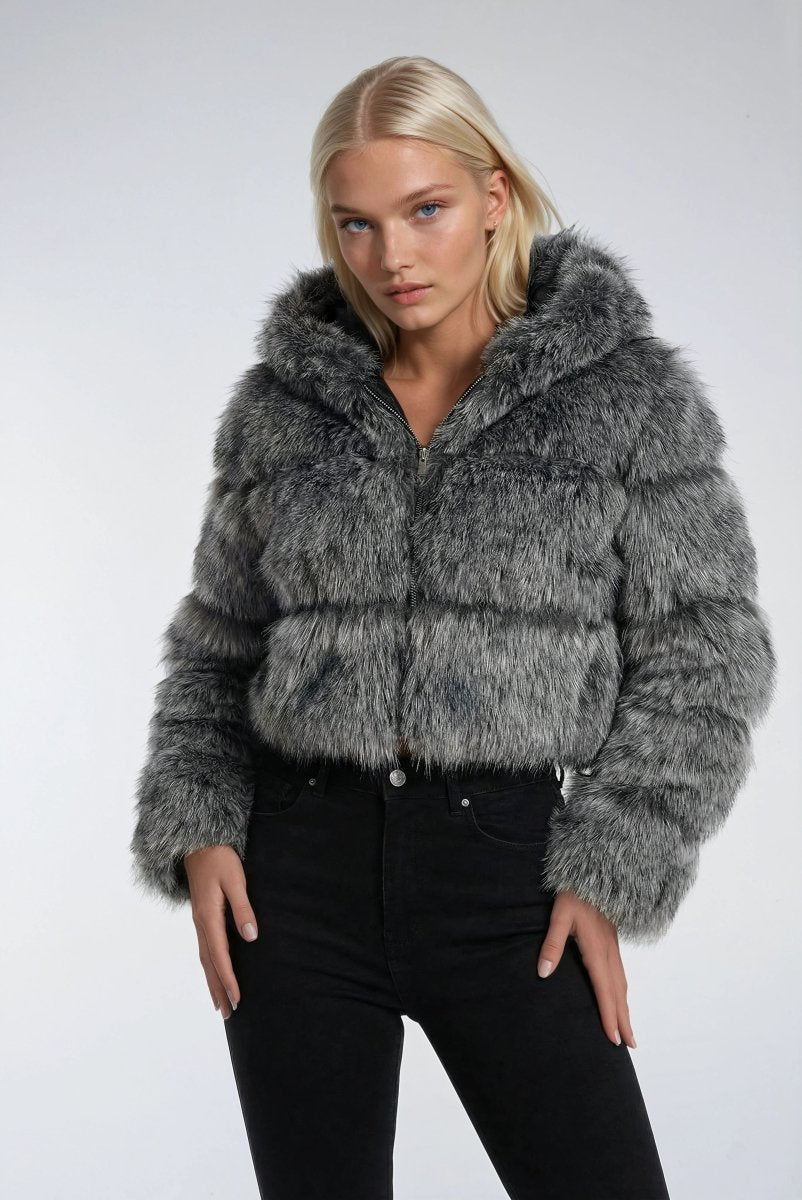 Fluffy Chaqueta de Invierno Corta
