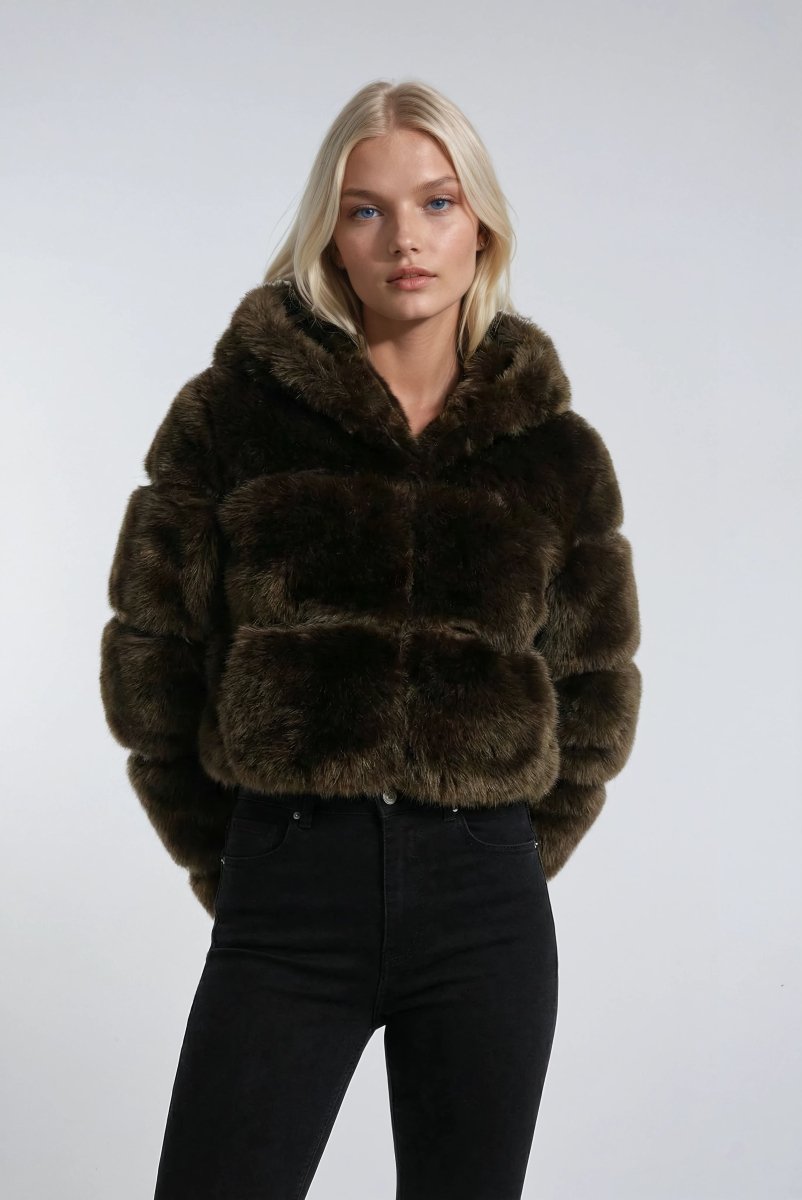 Fluffy Chaqueta de Invierno Corta