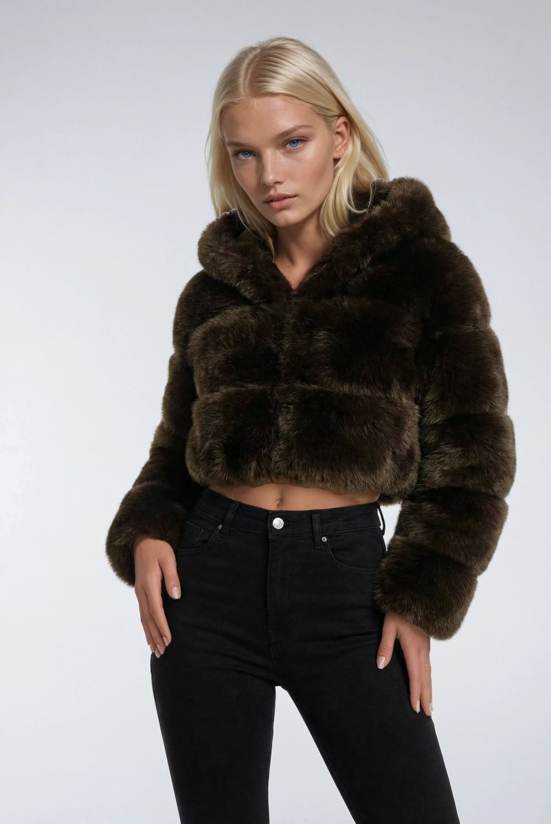 Fluffy Chaqueta de Invierno Corta