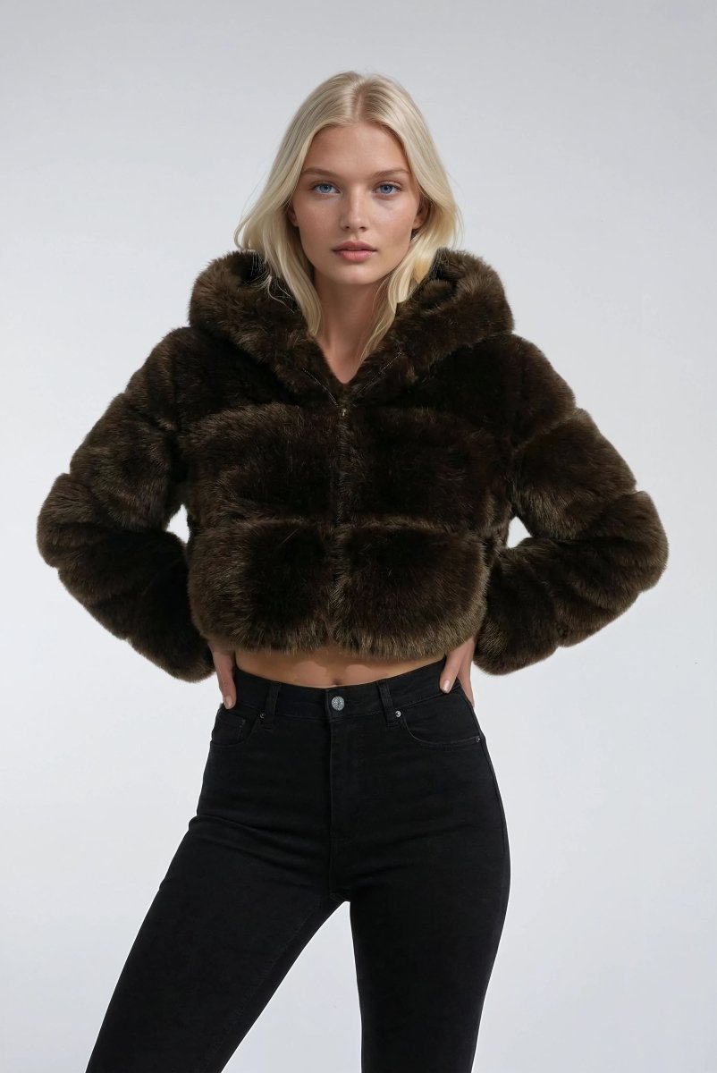 Fluffy Chaqueta de Invierno Corta