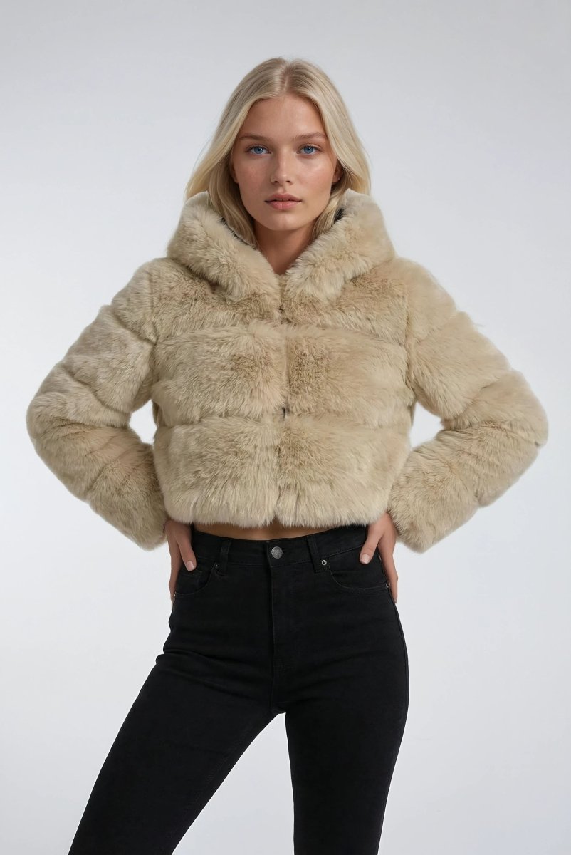 Fluffy Chaqueta de Invierno Corta