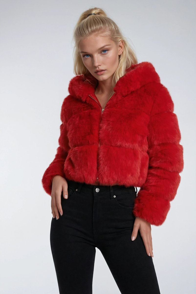 Fluffy Chaqueta de Invierno Corta