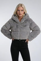 Fluffy Chaqueta de Invierno Corta