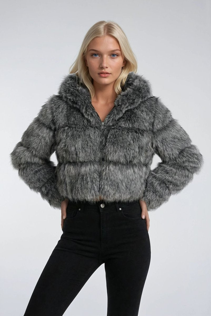 Fluffy Chaqueta de Invierno Corta