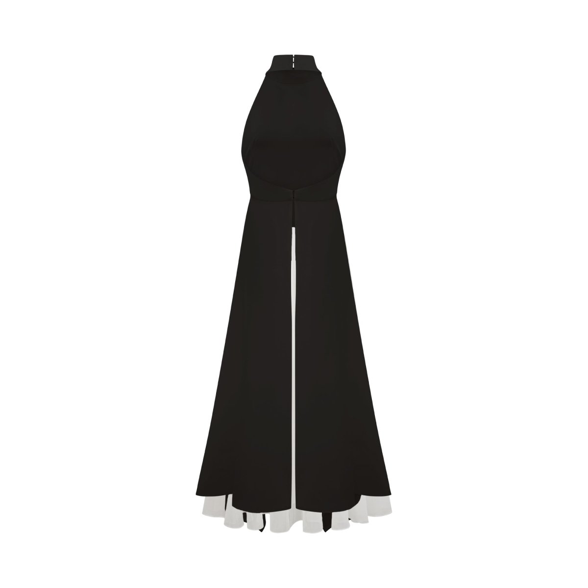 Inés - Vestido largo de capas con cuello halter - Serelya Studio