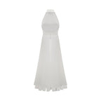 Inés - Vestido largo de capas con cuello halter - Serelya Studio
