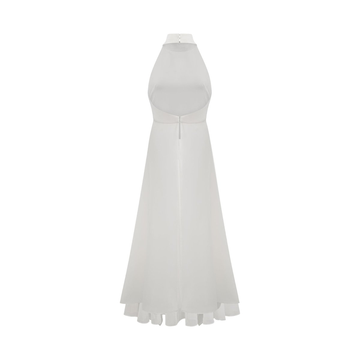 Inés - Vestido largo de capas con cuello halter - Serelya Studio