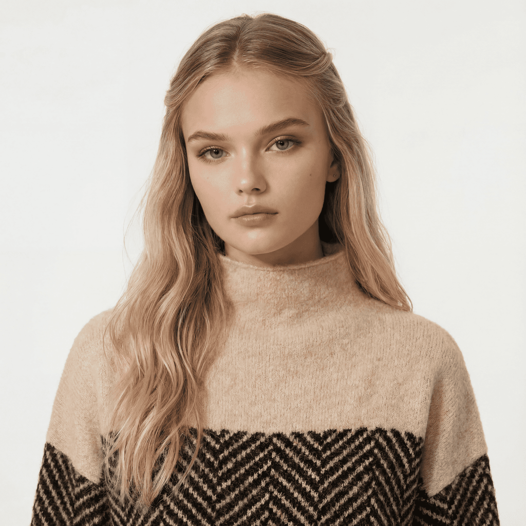 Irina | Suéter de cuello alto de algodón - Serelya Studio