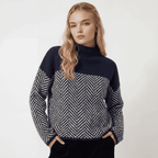 Irina | Suéter de cuello alto de algodón - Serelya Studio