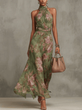 Livia | Elegante vestido largo con estampado floral - SERELYA STUDIO