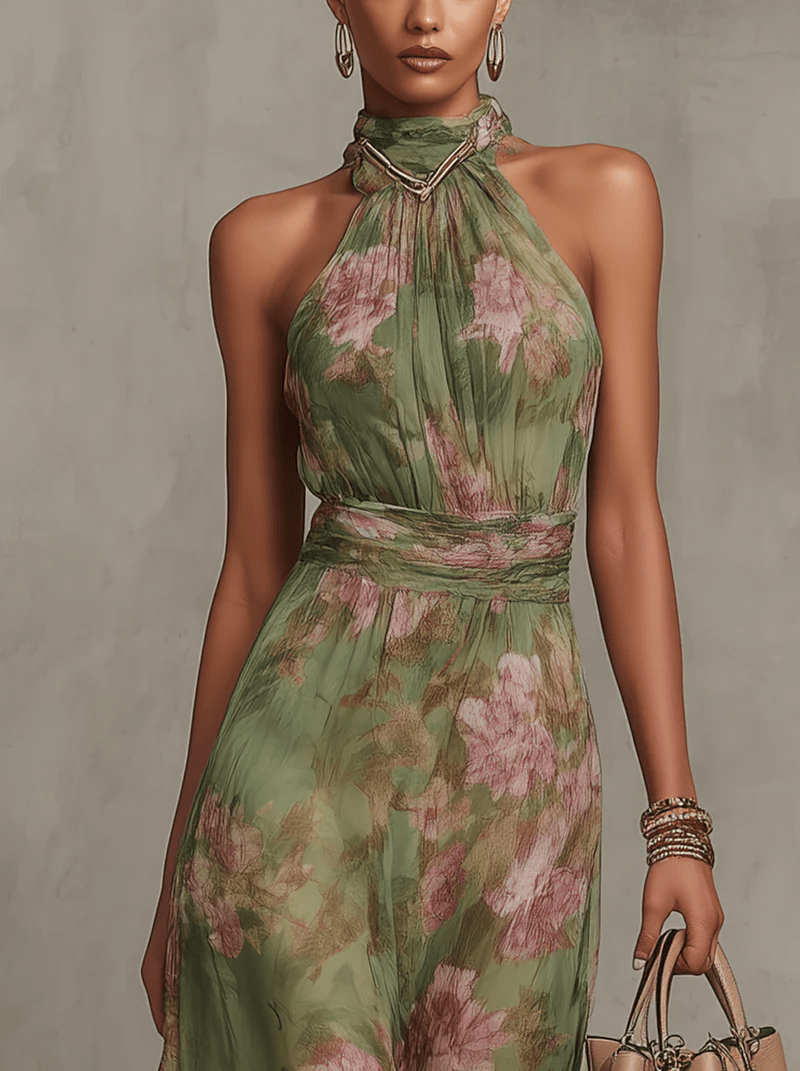 Livia | Elegante vestido largo con estampado floral - SERELYA STUDIO