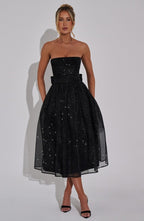 Melissa Vestido Midi - Brillo Negro