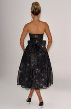 Melissa Vestido Midi - Brillo Negro