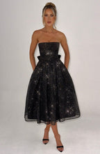 Melissa Vestido Midi - Brillo Negro