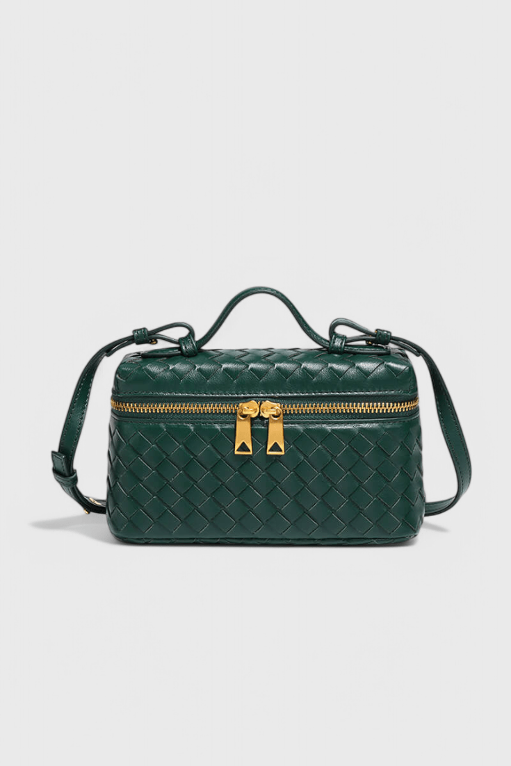 Milla Mini Woven Bag with Gold Accents