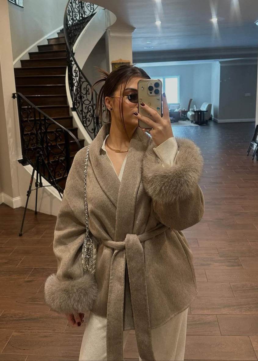 Sabrina Abrigo de lana - Champiñón